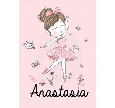 Nordic dancing girl with name kids roller blind - TenStickers