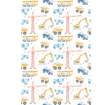 Construction vehicles kids roller blind - TenStickers