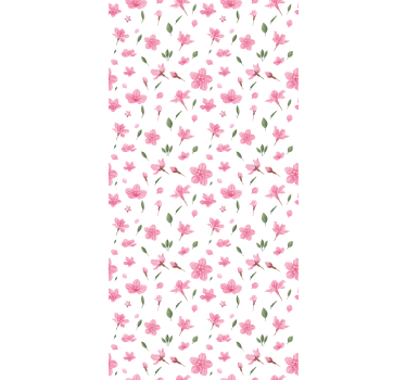 Delicate pink pattern floral roller blind - TenStickers
