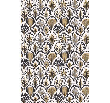 Golden pattern floral roller blind - TenStickers