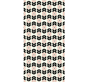 Geometric repetition beige floral roller blind - TenStickers