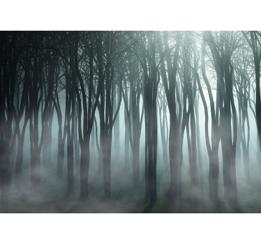 Misty Forest Silhouette tree blind - TenStickers