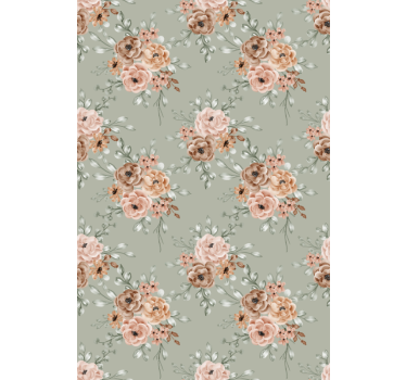 Beautiful beige arrangement floral roller blind - TenStickers