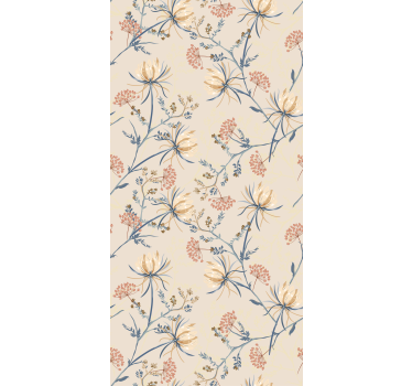 Floral Blossom Beige Pattern blind flowers and plants - TenStickers