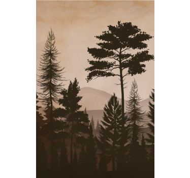 Scandinavian style warm Tree living room blind - TenStickers