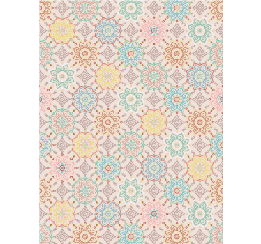 Vibrant Bloom Concept floral roller blind - TenStickers