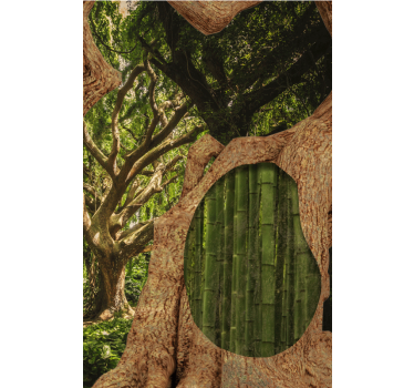Bamboo Forest Scene tree blind - TenStickers