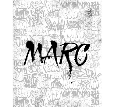 Graffiti black and white with name Personalized blind - TenStickers