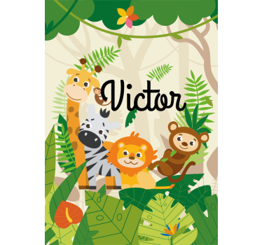 Custom jungle animals kids roller blind - TenStickers