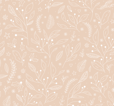 Christmas plants motif beige roller blind - TenStickers