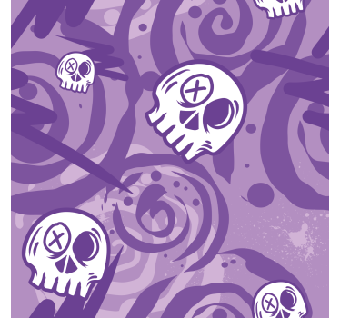Purple graffiti with skulls Teenage blind - TenStickers