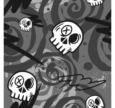 Black Skull Graffiti Pattern Teenage Blind - TenStickers