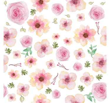 Pink flowers roller blind - TenStickers