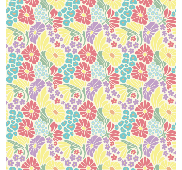 Pastel flowers living room roller blind - TenStickers