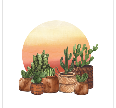Cactus and sunset design Kitchen window blind - TenStickers