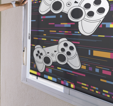 Multicolour ps4 controllers gamer roller blind - TenStickers