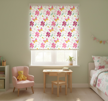 Blind children pink and yellow flower butterfly design - TenStickers