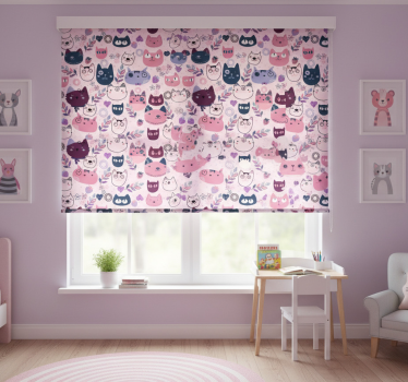 Blind children pink cat fashion pattern - TenStickers