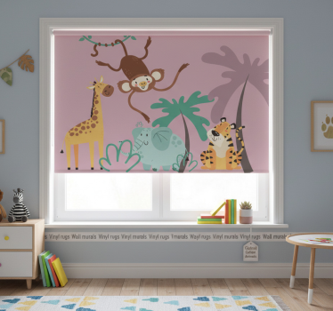 Blind purple colorful cartoon safari creatures - TenStickers