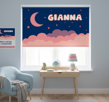 Blind purple moon and sky customizable - TenStickers