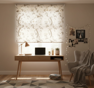 Blind teens eclectic decor old leaves - TenStickers