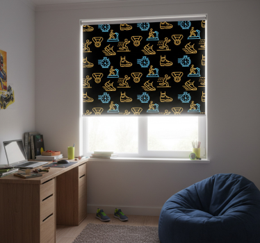Blind teens running neon vector icons on black - TenStickers