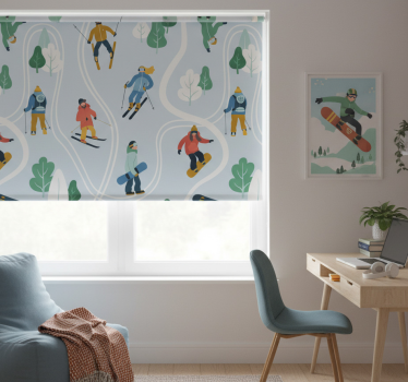 Blind teens blue skiing sport - TenStickers