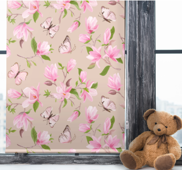 Delicate Floral Butterflies blind flowers and plants - TenStickers