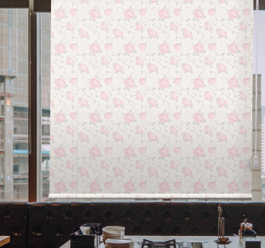 Floral roller blind delicate pink roses - TenStickers