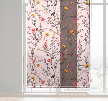 Elegant bird motif blind flowers and plants - TenStickers