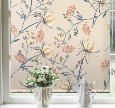 Floral Blossom Beige Pattern blind flowers and plants - TenStickers