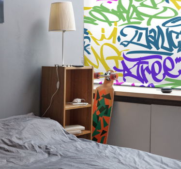 Colourful crazy graffiti teenage blind - TenStickers