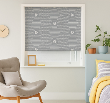 Gray Hexagon Geometric blind teens - TenStickers