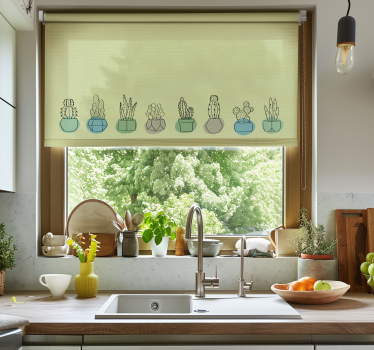 Green periwinkle cactus blind - TenStickers