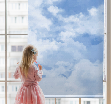 Light blue sky texture cloud kids roller blind - TenStickers
