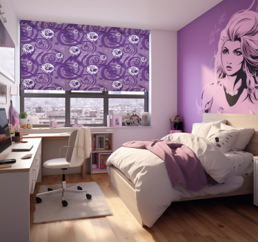 Purple graffiti with skulls Teenage blind - TenStickers