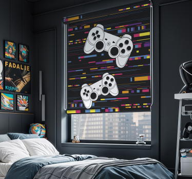 Multicolour ps4 controllers gamer roller blind - TenStickers