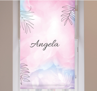 Name with palm leaves floral roller blind - TenStickers