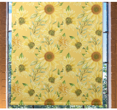 Sunflower garden flowers and plants pattern roller blind - TenStickers