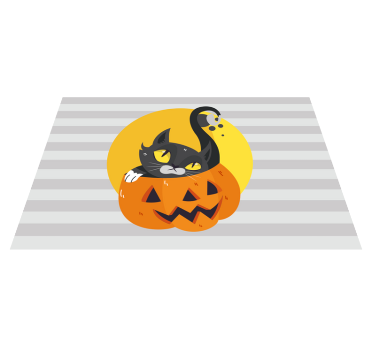 Pumpkins & black cat children placemats - TenStickers