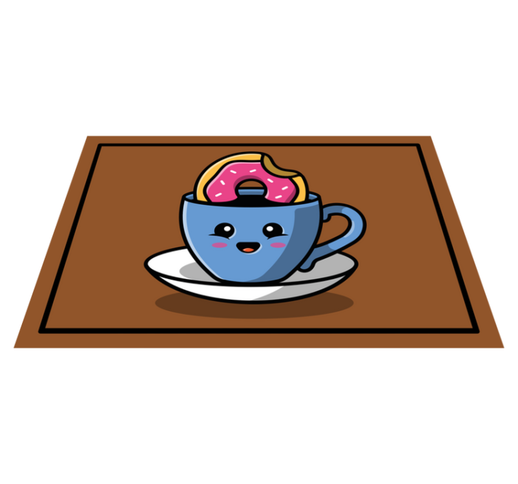 Cute mug with a donut inside original placemats - TenStickers