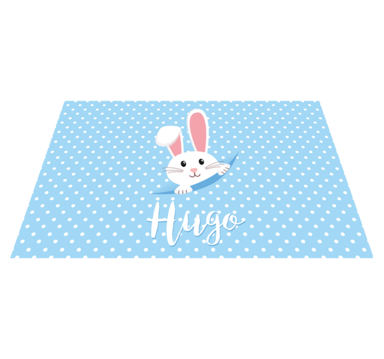 Cute customised name bunny kids placemat - TenStickers