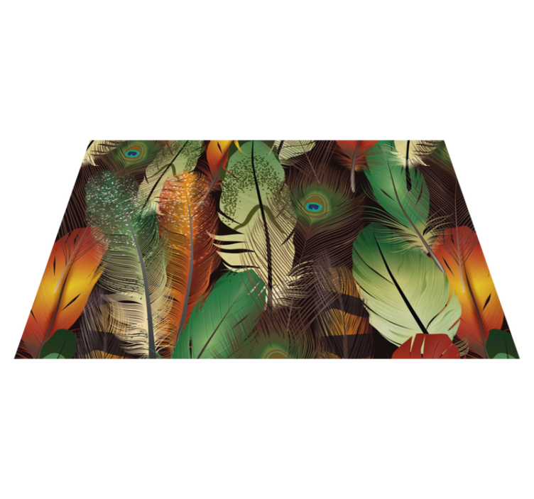 Peacock feathers pattern vinyl placemats - TenStickers