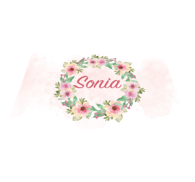 Watercolour Flowers Custom Name Placemat - TenStickers