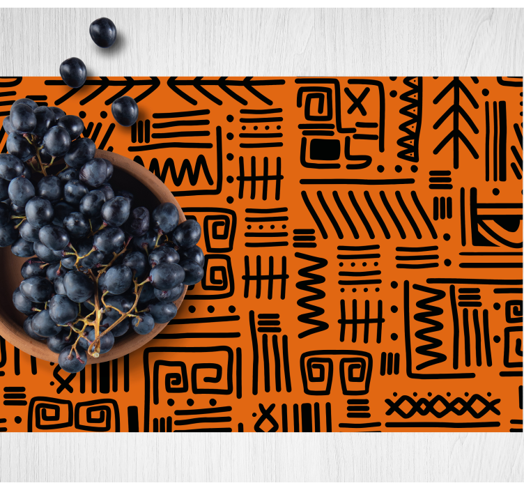 Abstract black pattern placemat - TenStickers