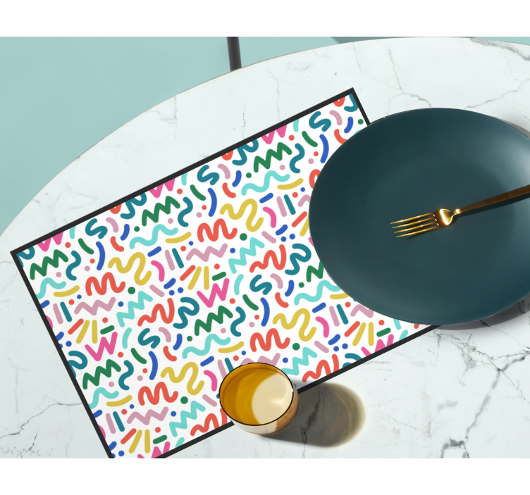 Abstract coloured shapes modern placemats - TenStickers