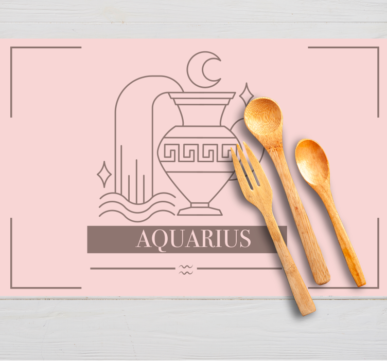 Aquarius Zodiac Symbol placemat with quote - TenStickers