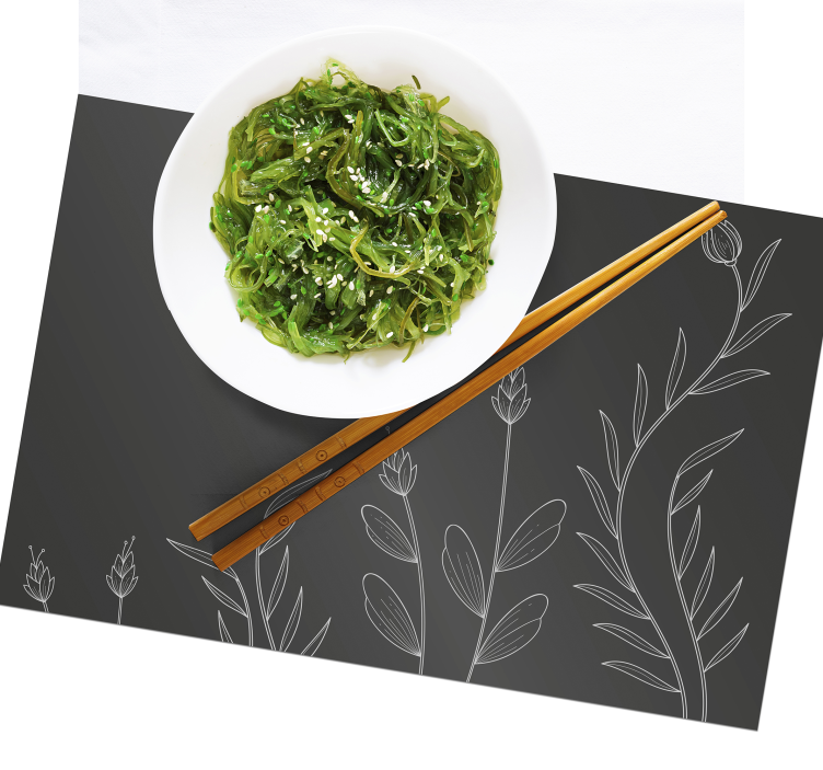 Back background with elegant plants placemats - TenStickers