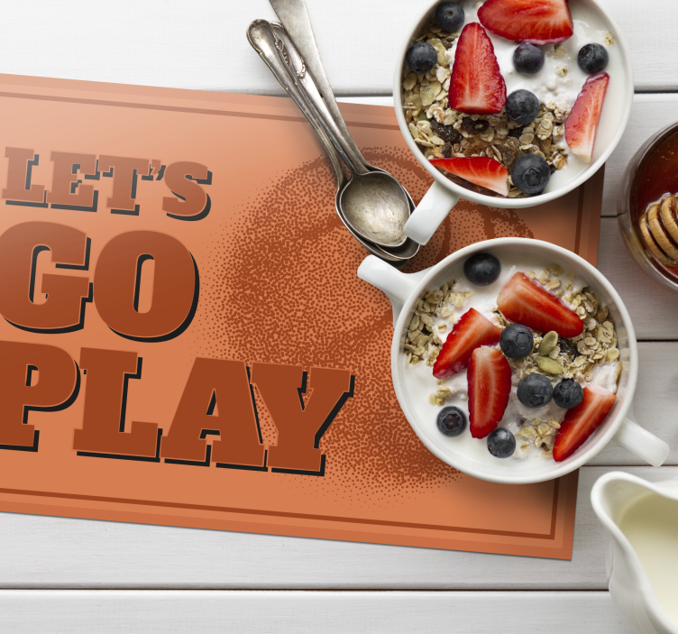 Basketball let's go play table placemats - TenStickers