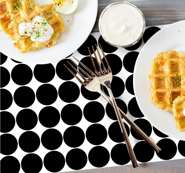Black dots pattern modern placemats - TenStickers